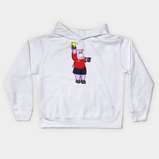 Hippo at Soccer as Referee Kids Hoodie